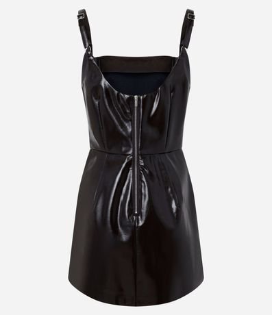 Vestido Corto en PU con Efecto Vinílico