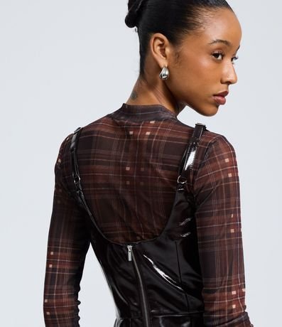 Vestido Corto en PU con Efecto Vinílico 4