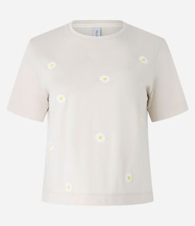 Blusa Baby Look en Algodón con Bordado de Margaritas 4