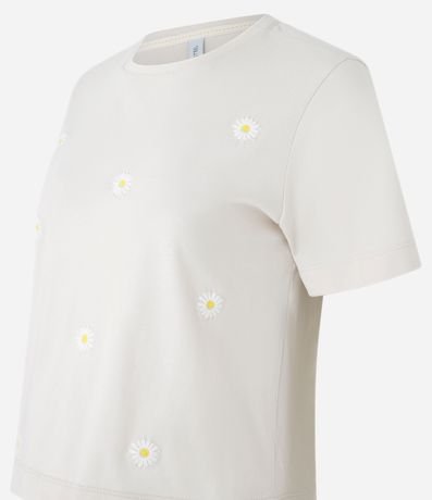 Blusa Baby Look en Algodón con Bordado de Margaritas 5
