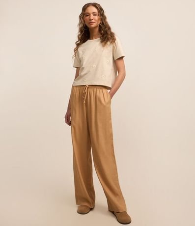 Blusa Baby Look en Algodón con Bordado de Margaritas 2