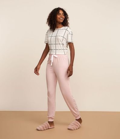Pantalón de Pijama con Detalle de Lazo y Toque Suave