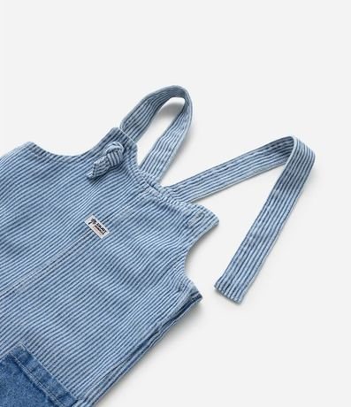 Peto corto Infantil en Jeans Rayada - Talle 3 a 18 meses 9