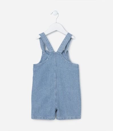 Peto corto Infantil en Jeans Rayada - Talle 3 a 18 meses 3