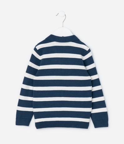 Suéter Infantil en Punto con Cuello Polo y Rayas - Talle 1 a 5 años 2