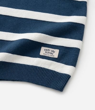 Suéter Infantil en Punto con Cuello Polo y Rayas - Talle 1 a 5 años 5