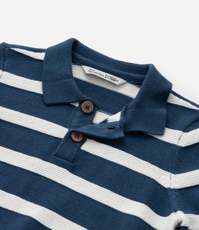 Suéter Infantil en Punto con Cuello Polo y Rayas - Talle 1 a 5 años 6