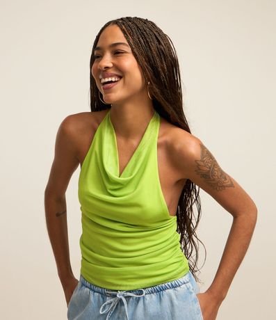 Blusa en Tule Frente Única con Lazo