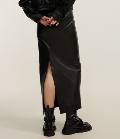Pollera Midi en PU con Fenda Trasera 6