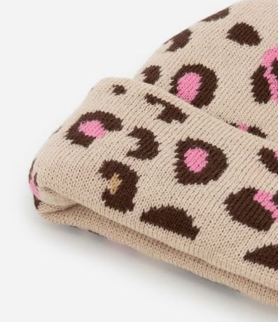 Gorro Infantil con Pompón y Estampa Leopardo - Talle único 2