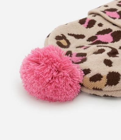 Gorro Infantil con Pompón y Estampa Leopardo - Talle único 3