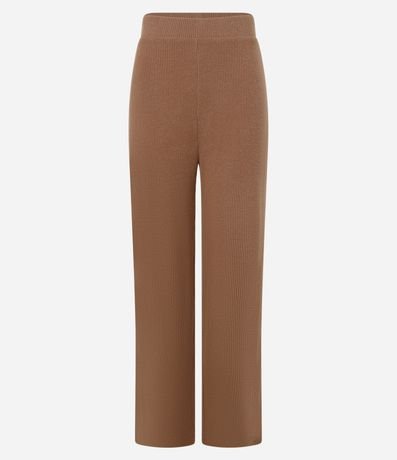 Pantalón recto Texturizada con Cintura Fija y Malla Calientita 5