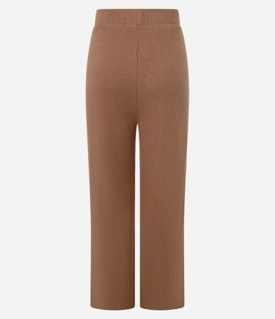 Pantalón recto Texturizada con Cintura Fija y Malla Calientita 7