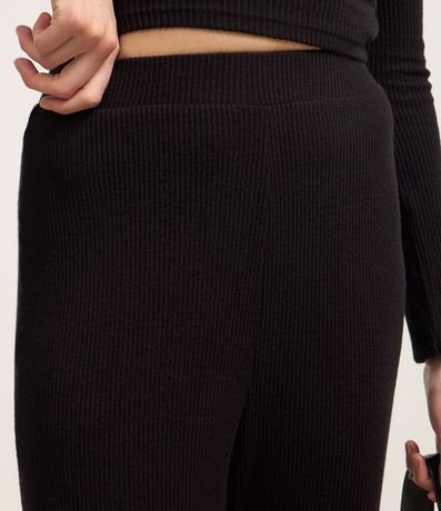 Pantalón recto Texturizada con Cintura Fija y Malla Calientita 4
