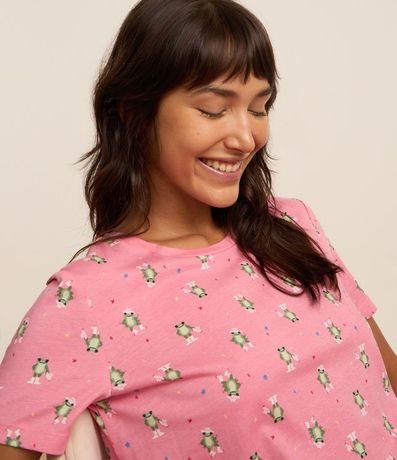 Camisón Manga corta en Algodón Estampa Sapos 3
