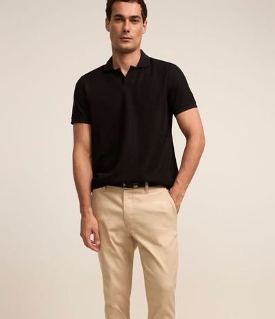 Pantalón Slim en Sarga Cintura con Trabillas y Bolsillo 2