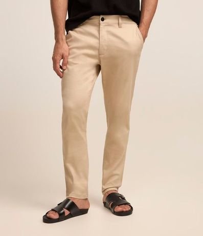 Pantalón Slim en Sarga Cintura con Trabillas y Bolsillo 3