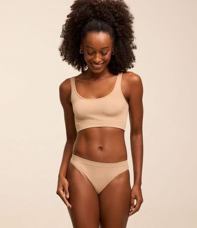 Bombacha Bikini en Poliamida con Lateral Mediano y Textura Acanalada