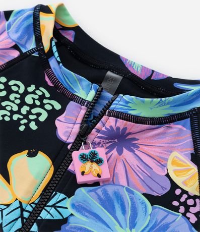 Malla Infantil con Protección UV y Estampa Floral - Talle 5 a 14 años 4