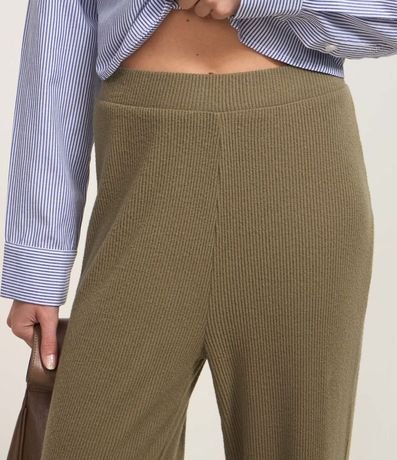 Pantalón recto Texturizada con Cintura Fija y Malla Calientita 4