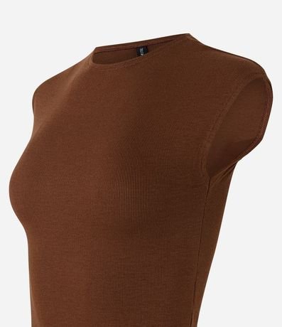 Blusa Sin Manga en Rib con Textura de Rayas 4