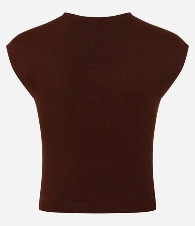 Blusa Sin Manga en Rib con Textura de Rayas 6