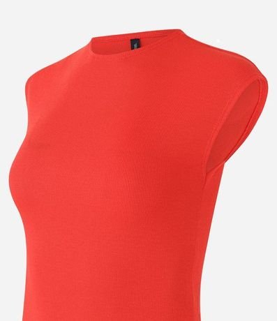 Blusa Sin Manga en Rib con Textura de Rayas 5