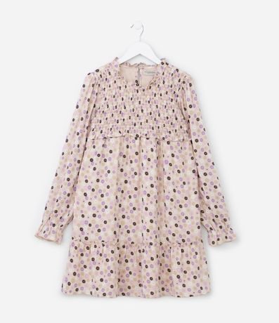 Vestido Infantil con Estampa Floral - Talle 5 a 14 años