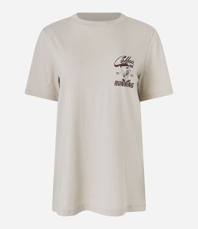 Remera Alargada en Algodón con Estampa Coffee Running 4