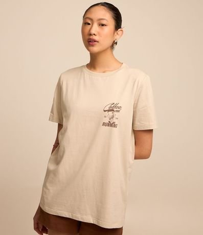 Remera Alargada en Algodón con Estampa Coffee Running 3