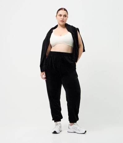 Pantalón Jogger Deportiva en Plush Curve y Plus Size