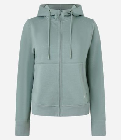 Campera Deportiva en Mix de Tejidos con Capucha y Bolsillos 5