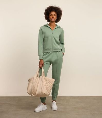 Campera Deportiva en Mix de Tejidos con Capucha y Bolsillos 3