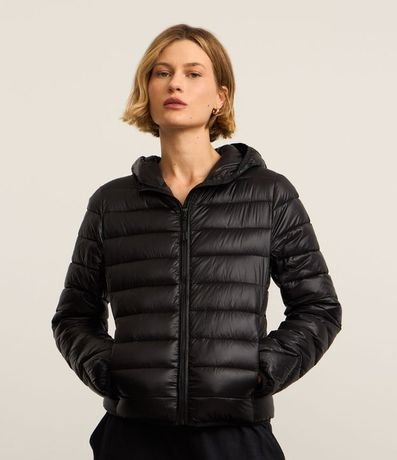Campera en Tejido Tecnológico con Efecto Puffer