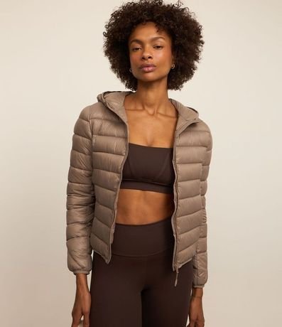 Campera en Tejido Tecnológico con Efecto Puffer