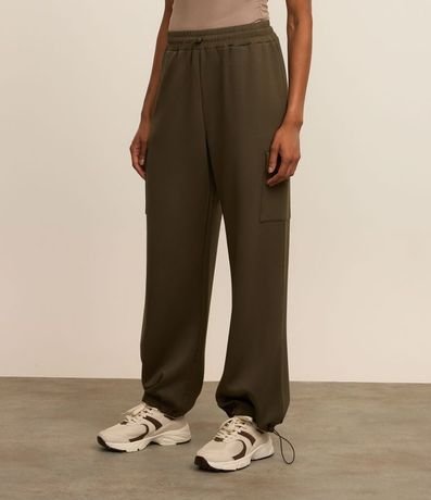 Pantalón Deportiva en Microfibra Pesada con Bolsillo Cargo y Ajuste en la Bajo 2