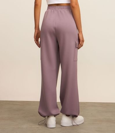 Pantalón Deportiva en Microfibra Pesada con Bolsillo Cargo y Ajuste en la Bajo 3