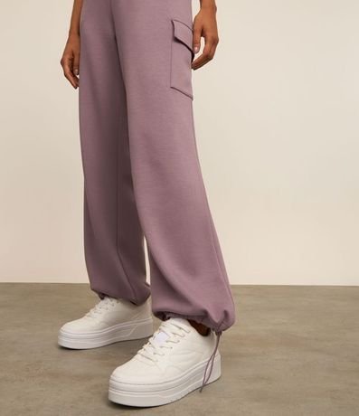 Pantalón Deportiva en Microfibra Pesada con Bolsillo Cargo y Ajuste en la Bajo 5