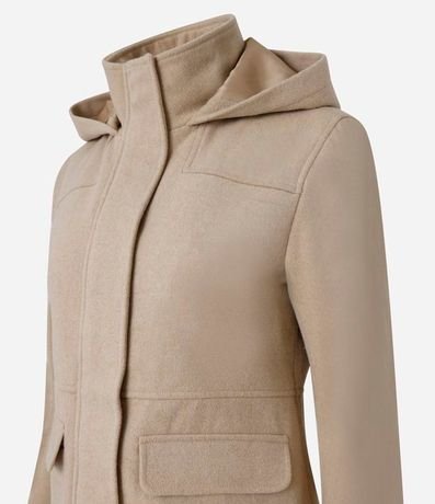 Campera Alargada en Polivelour con Capucha y Bolsillos 8