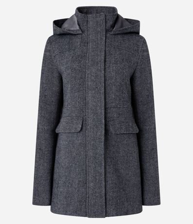 Saco Alargado en Polyvelour Espina de Pez con Bolsillos 6