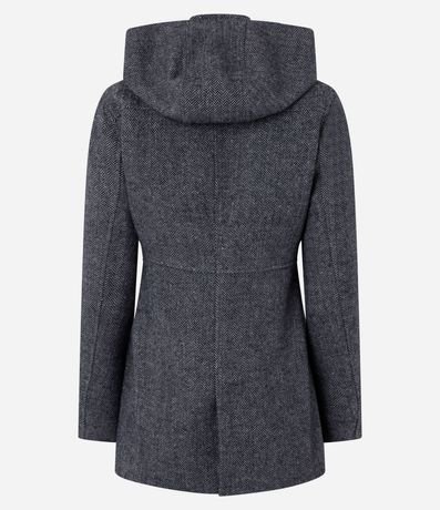 Saco Alargado en Polyvelour Espina de Pez con Bolsillos 7