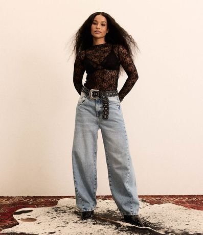 Pantalón Baggy en Jeans con Deshilachados Dirty