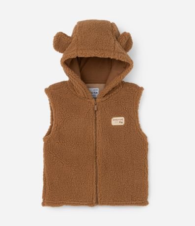 Chaleco Infantil en Sherpa con Capucha y Orejitas - Talle 1 a 5 años
