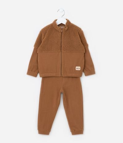 Conjunto Infantil calentito con Recorte en Sherpa - Tam - 1 a 5 años