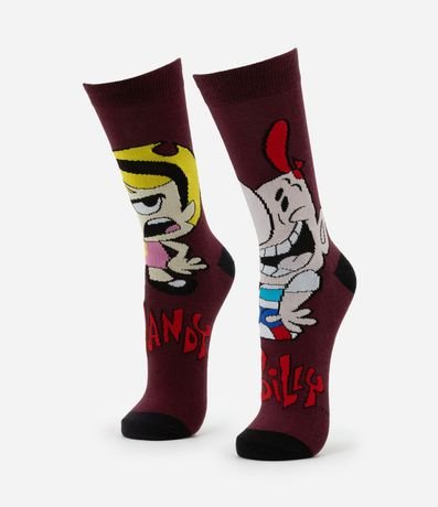 Media Caña Larga en Algodón con Estampa do Billy & Mandy