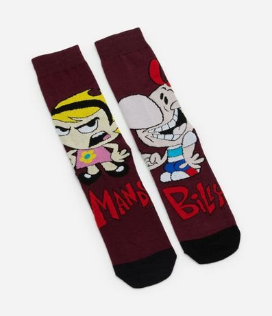 Media Caña Larga en Algodón con Estampa do Billy & Mandy 4