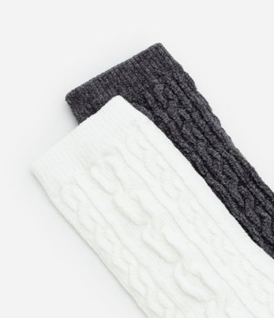 Kit 02 Medias Caña Larga en Chenille Jacquard 4