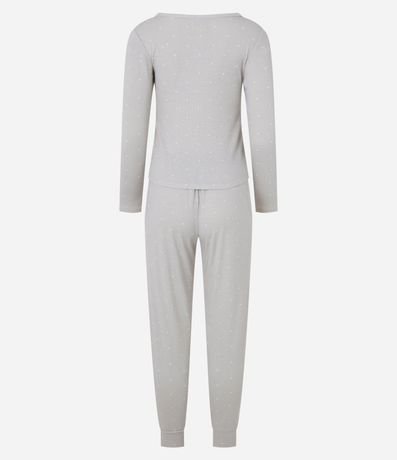 Pijama Largo en Ribana con Estampa de Lunares 5