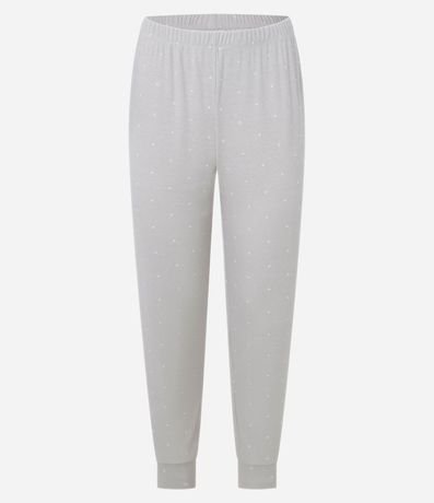 Pijama Largo en Ribana con Estampa de Lunares 6