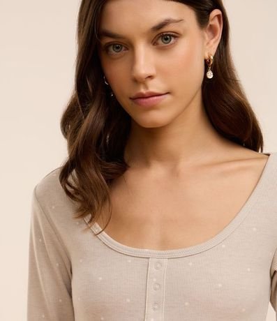 Pijama Largo en Ribana con Estampa de Lunares 2